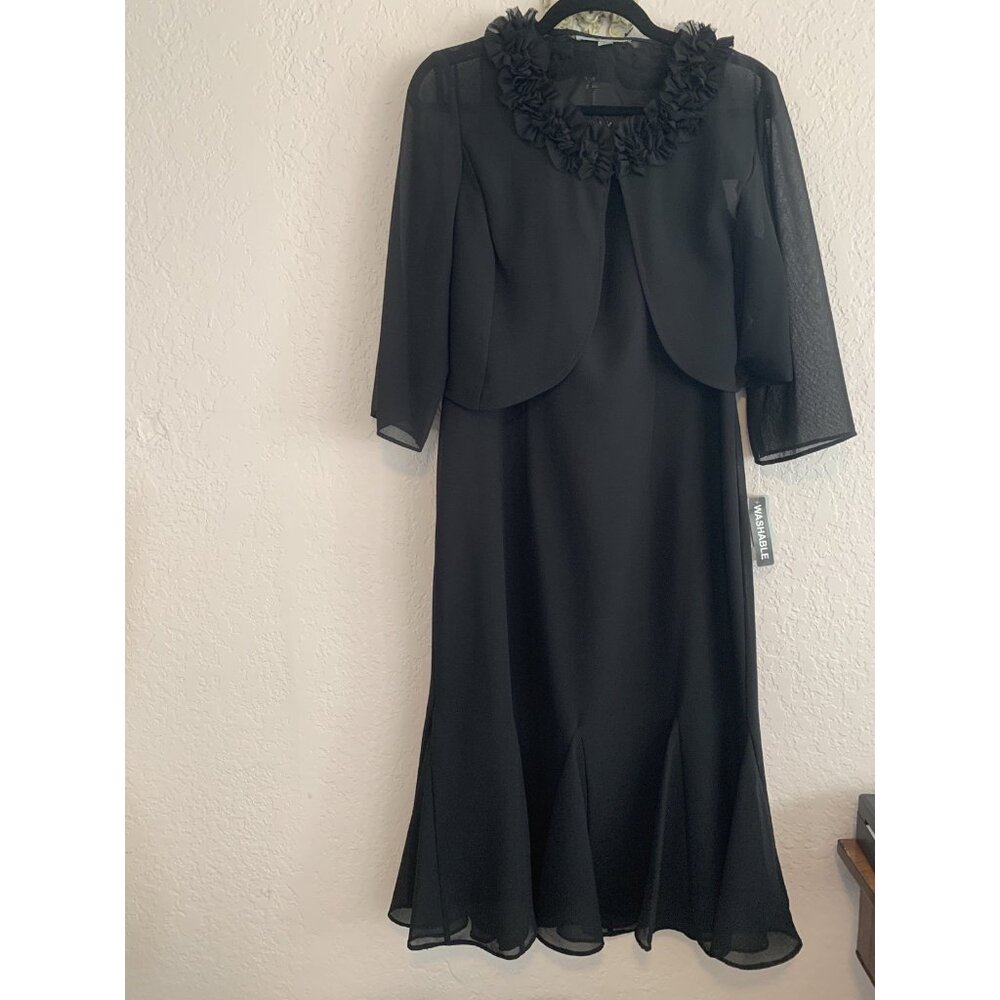 Danny & Nicole 2 pc Maxi Black Formal Dress Size 10 - Picture 2 of 10